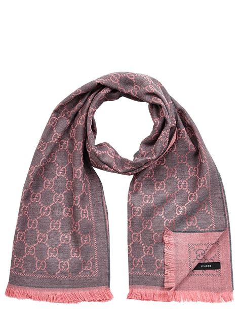 gucci scarf grey and pink|Gucci pink silk scarf.